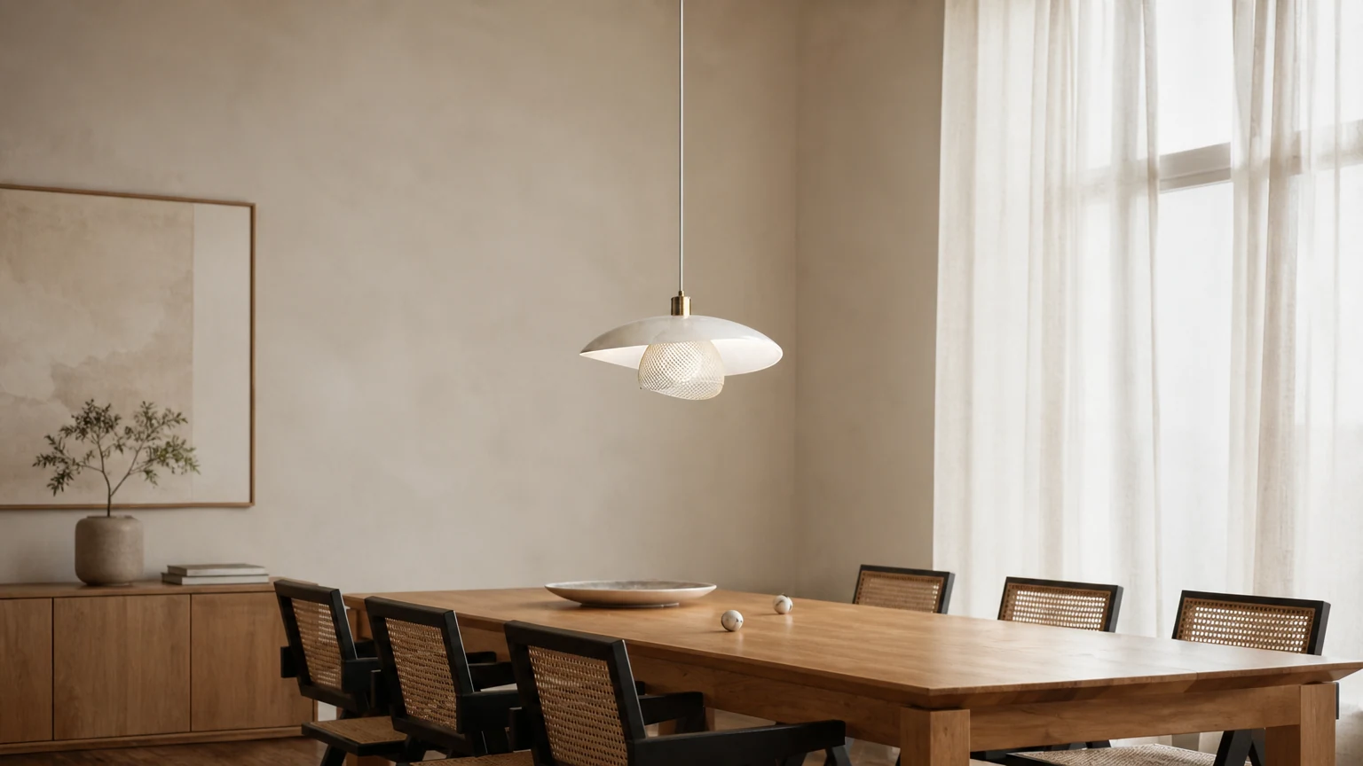 Lampa wisząca Califolio Floyd D412 w ciepłej scenerii wnętrza