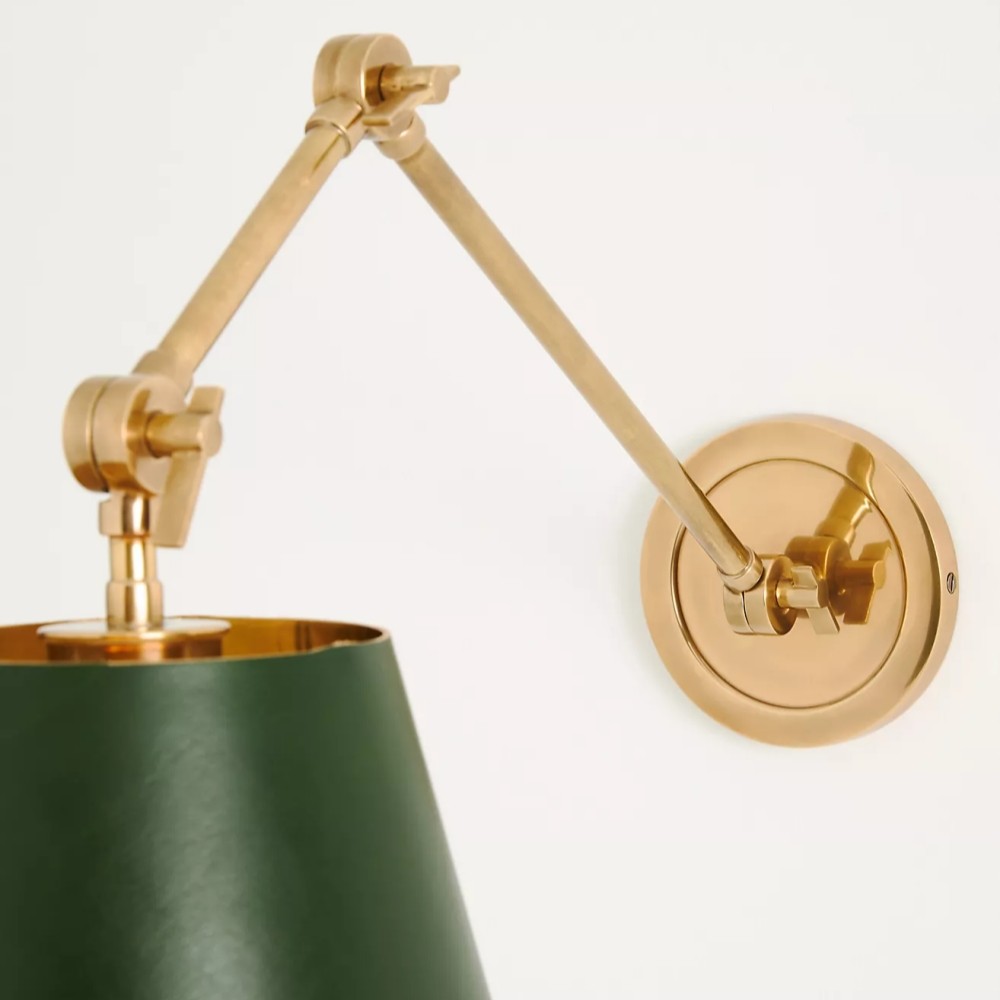 Foldray Scalloped Task Sconce - Leather Wall Light for Home T100