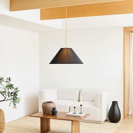 Conica Sculptural Fabric Cone Pendant Light - Modern Design for Dining Room T089