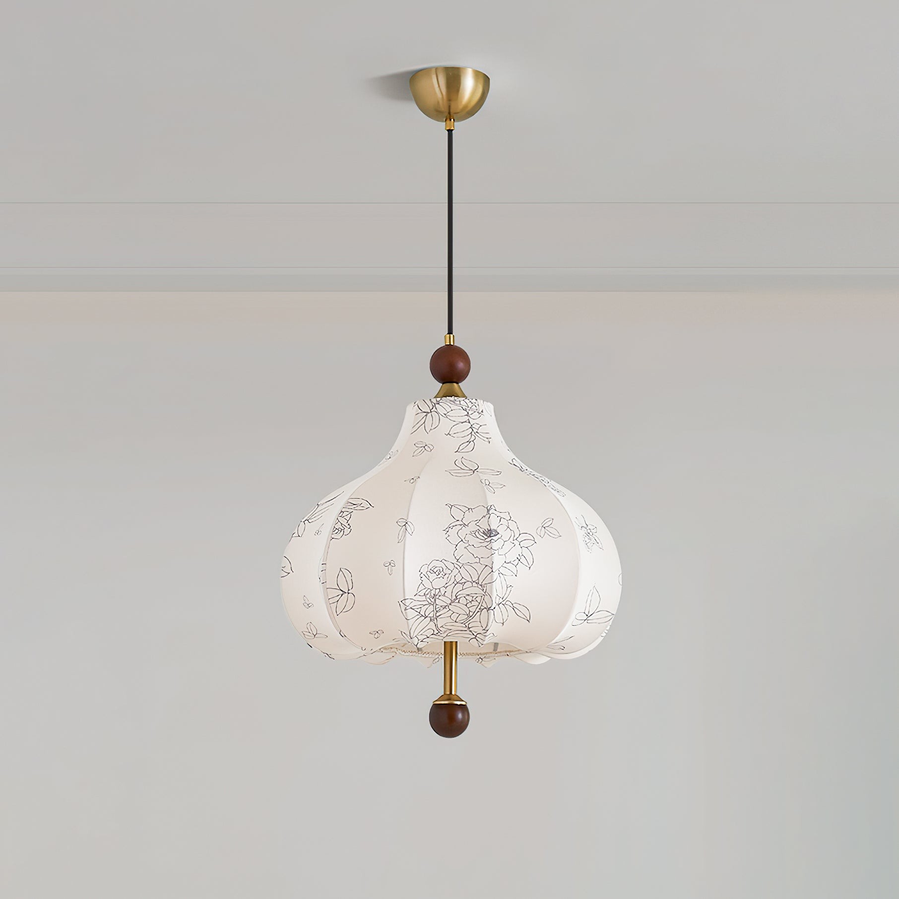 French Retro Fabric Pattern Pendant Lamp M77