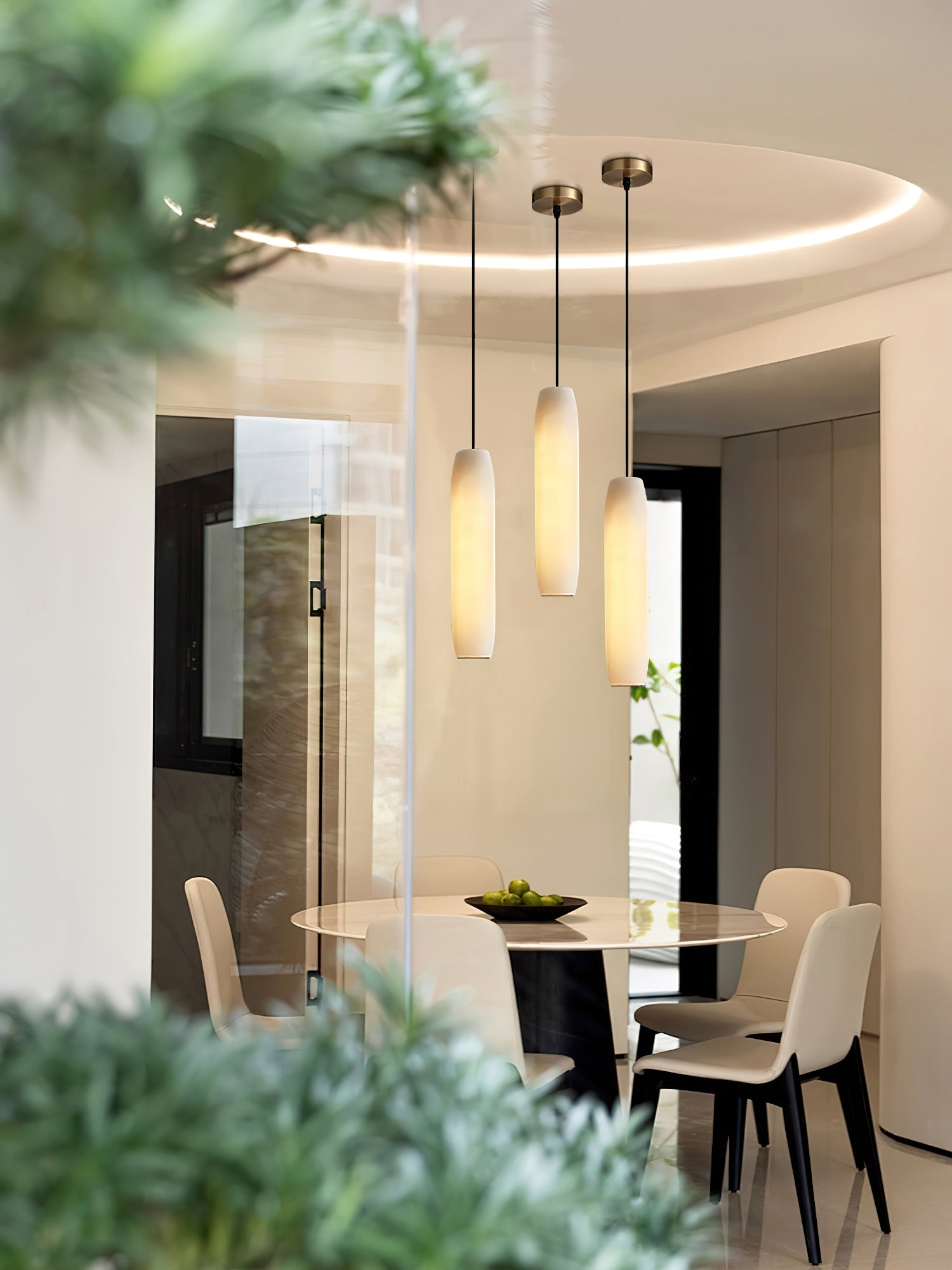 Alabaster Flute Pendant Light D436