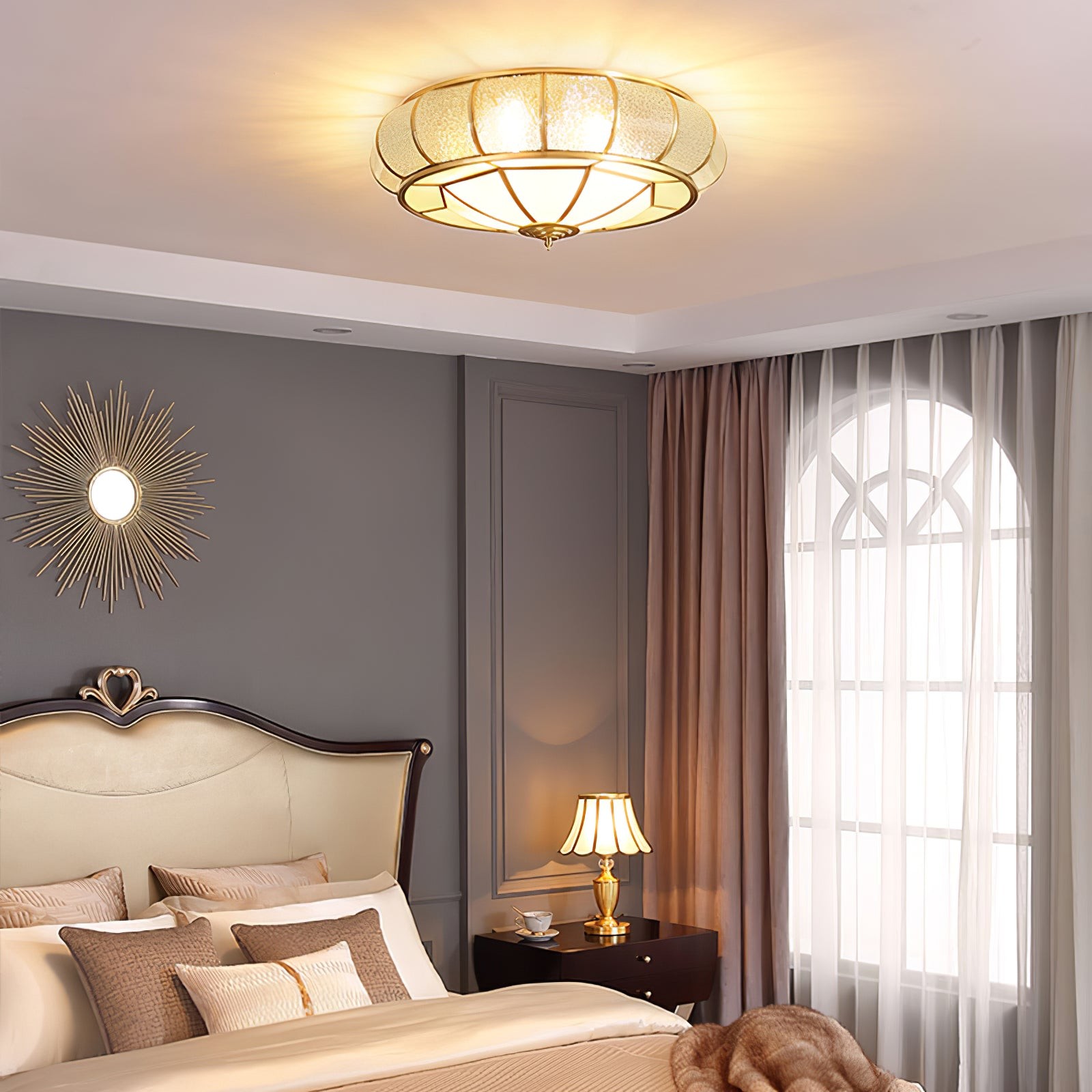 Round Textured Glass Ceiling Light M520