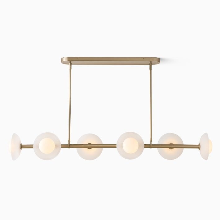 Elorina 6-Light Linear Chandelier - Modern Metal Light Fixture - Dining Room Lighting T006