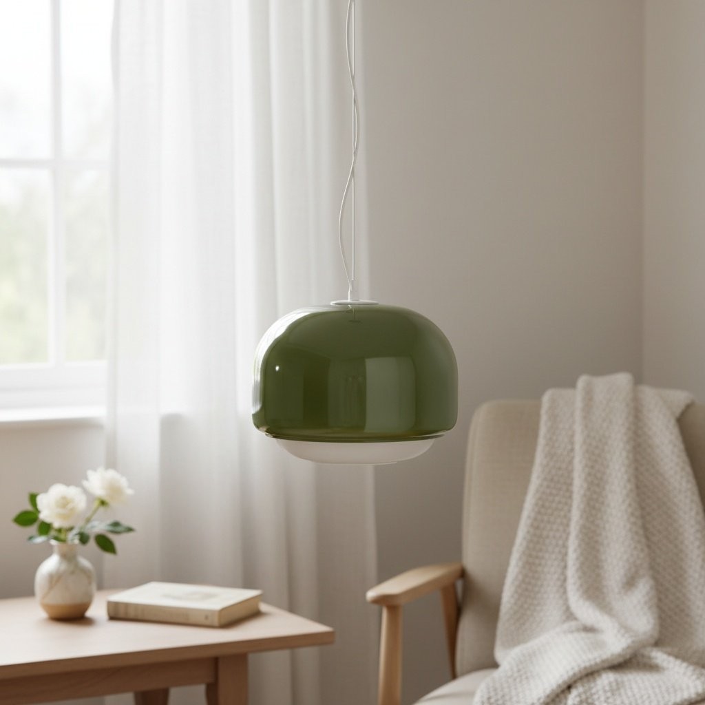 Clinco Modern Mushroom Pendant Light - Colored Glass Hanging Light T418