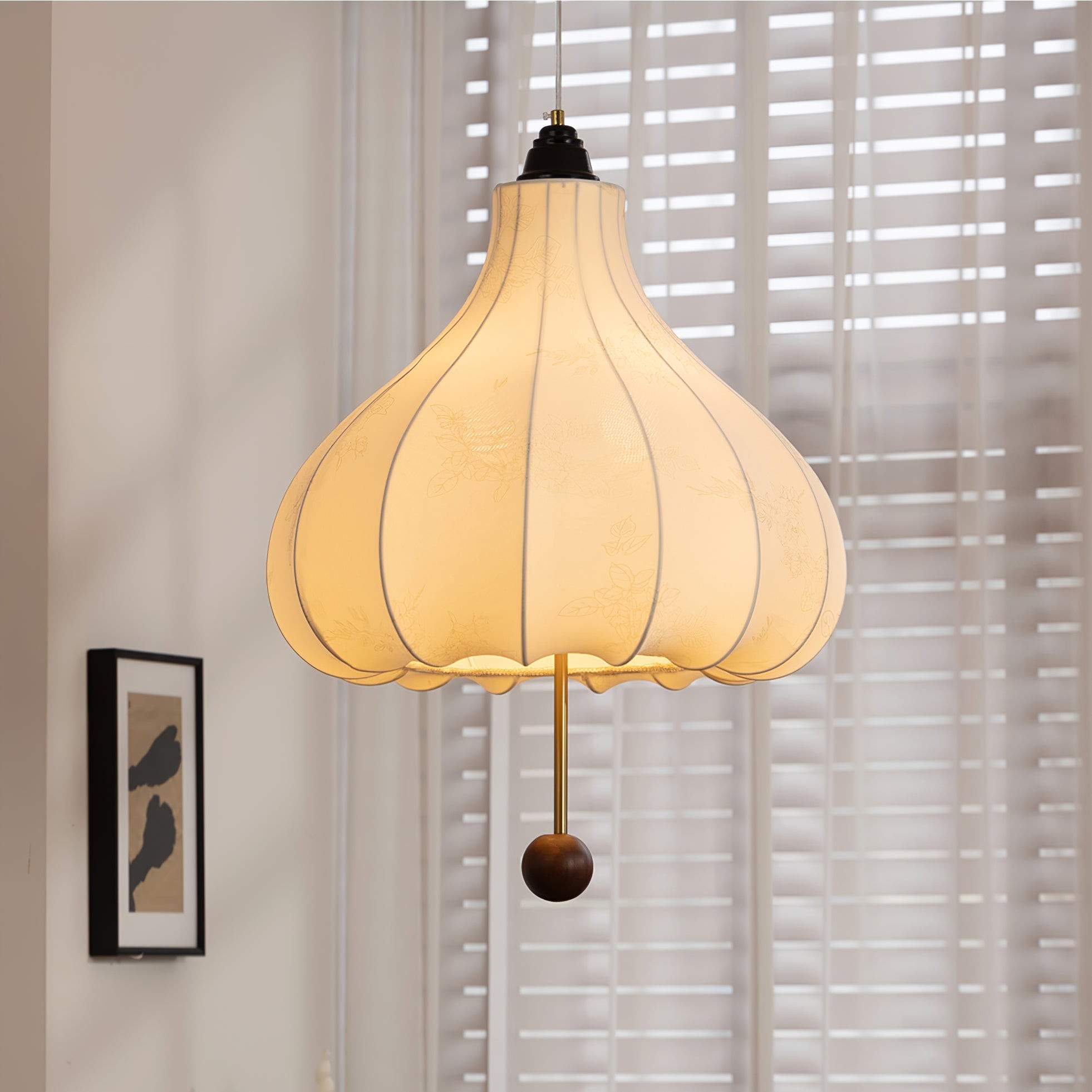 Retro Chestnut Fabric Pendant Light M568