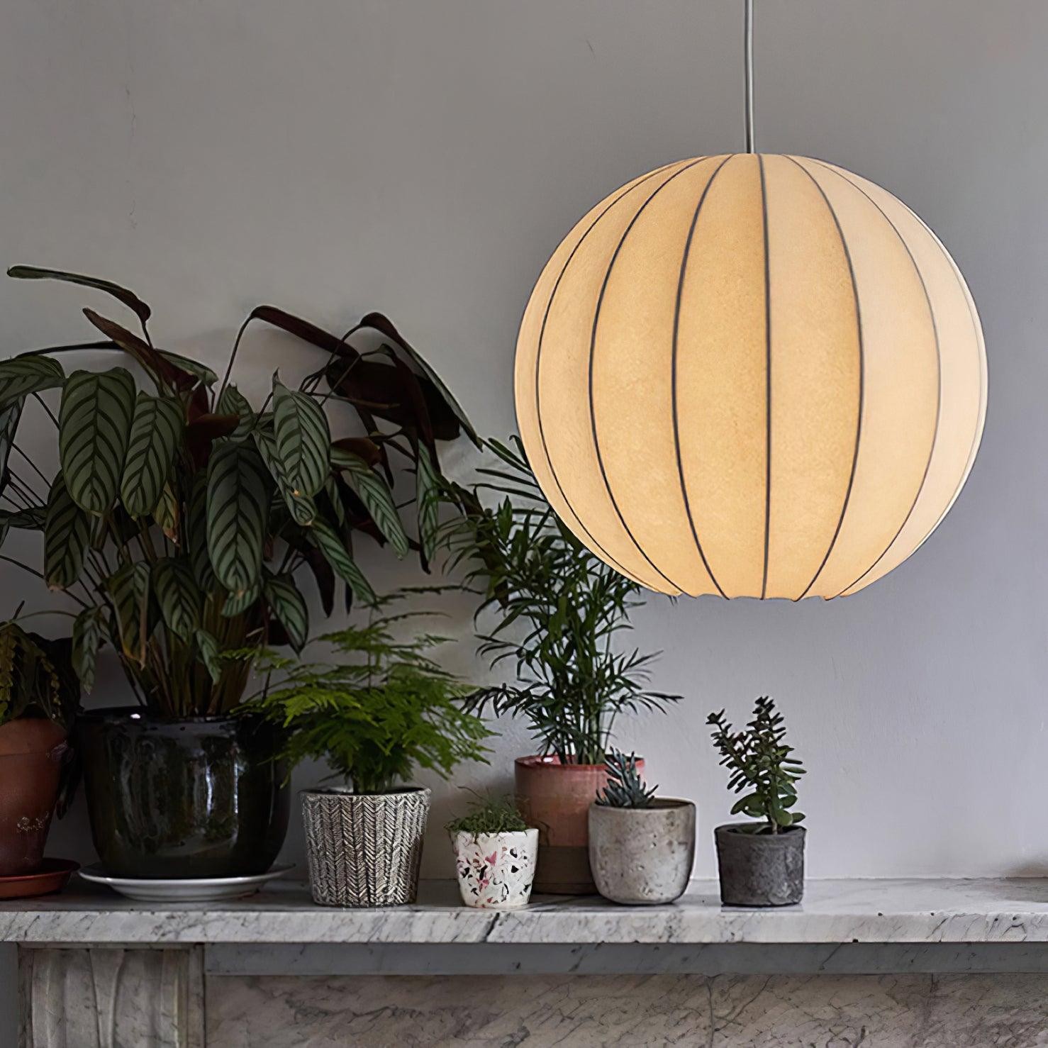 Creative Japanese Minimalist Silk Pendant Lamp For Restaurant M462