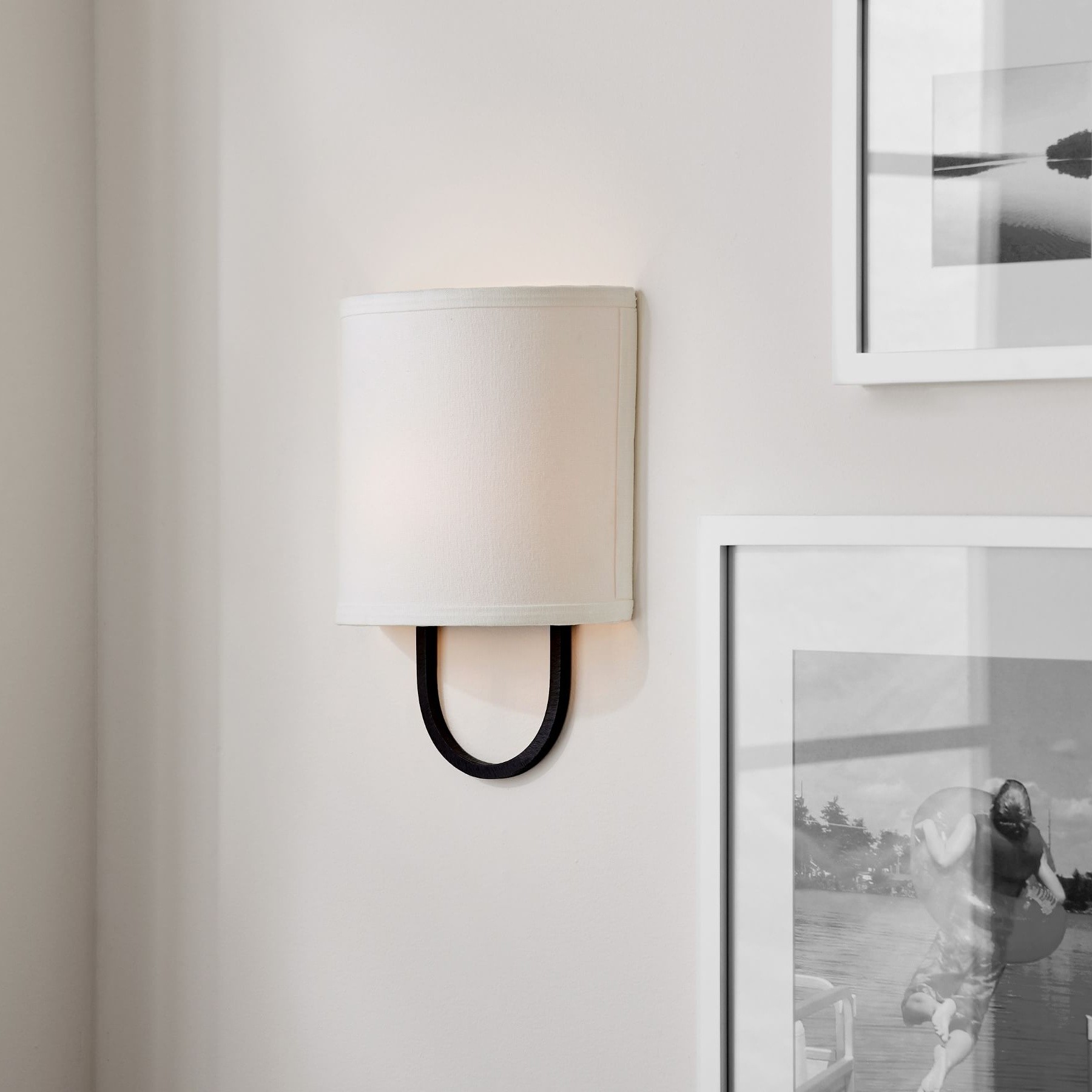 Nolvara Elegant Wall Light Featuring Soft Shade and Metal Arm T082