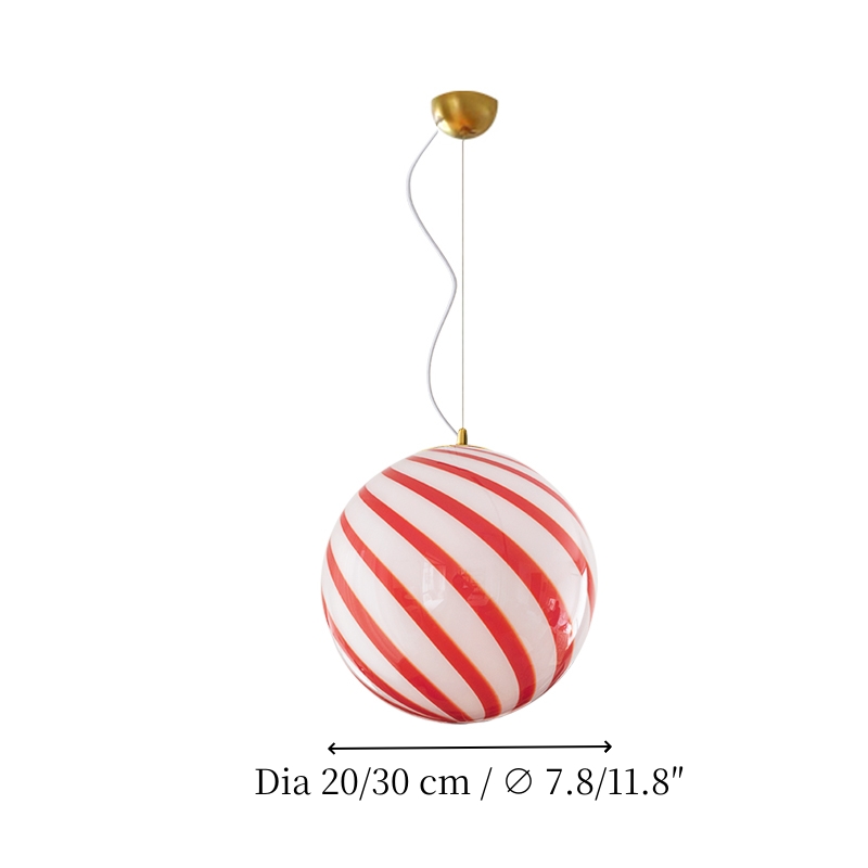 Schemat rozmiarów lampy wiszącej Solstice przedstawiający dostępne średnice