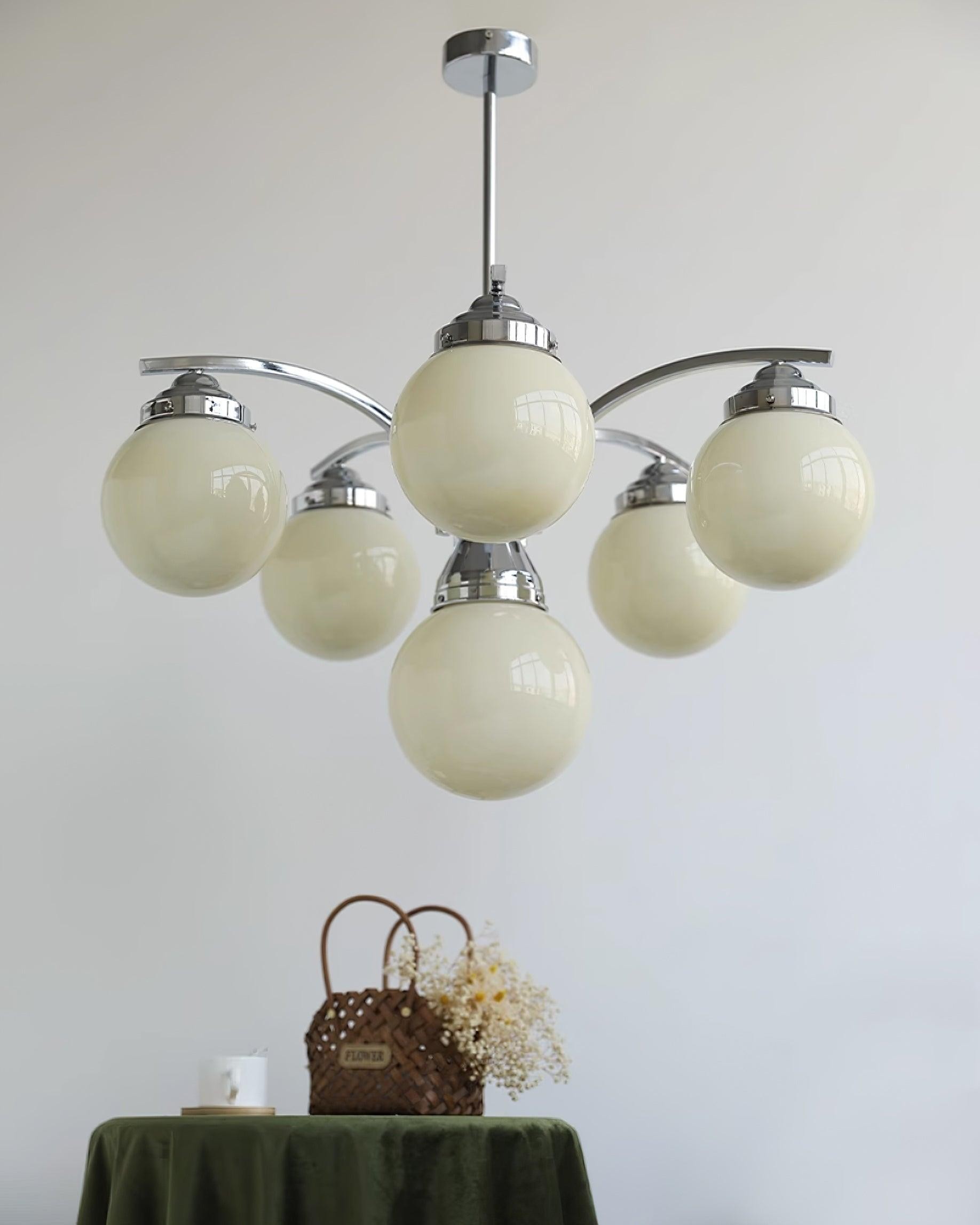 French Elegant Glass Orb Chandelier M531