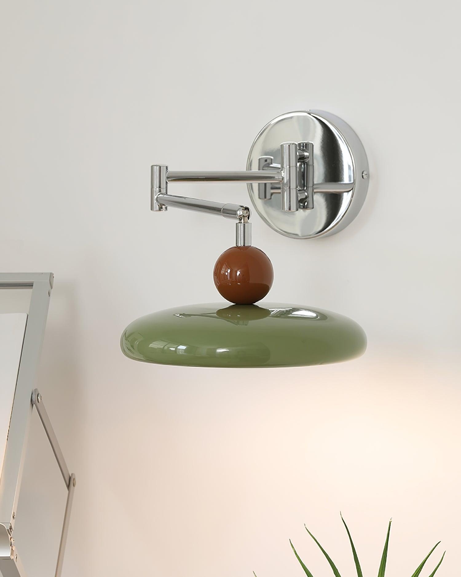 Cream Style Adjustable Swing Arm Disc Reading Wall Lamp M243