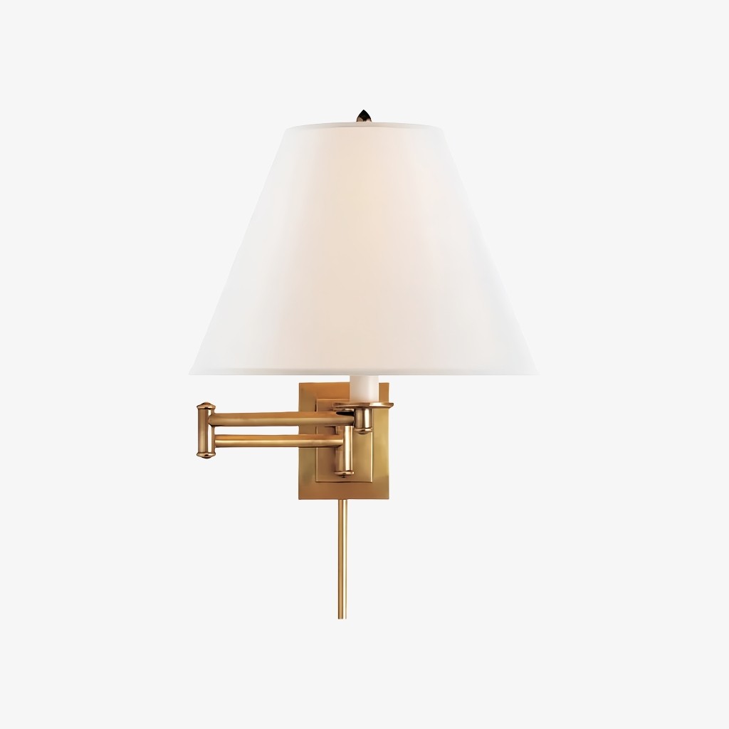 Arcuma Rotating Arm Wall Lamp - Retro Metal and Fabric for Bedrooms and Reading Corners T506