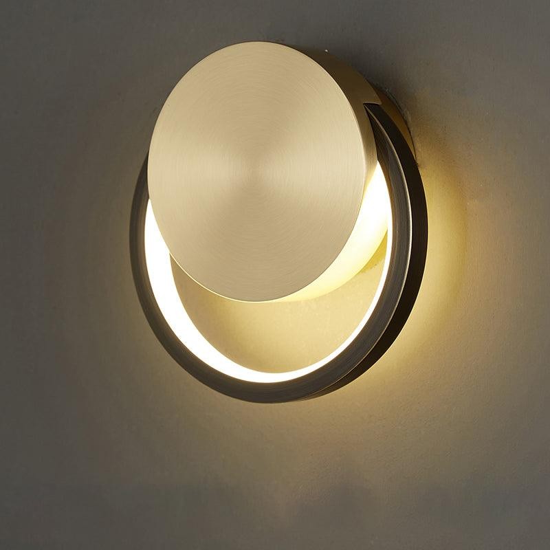 Minimalist Creative Simple Brass Round LED Wall Light M429