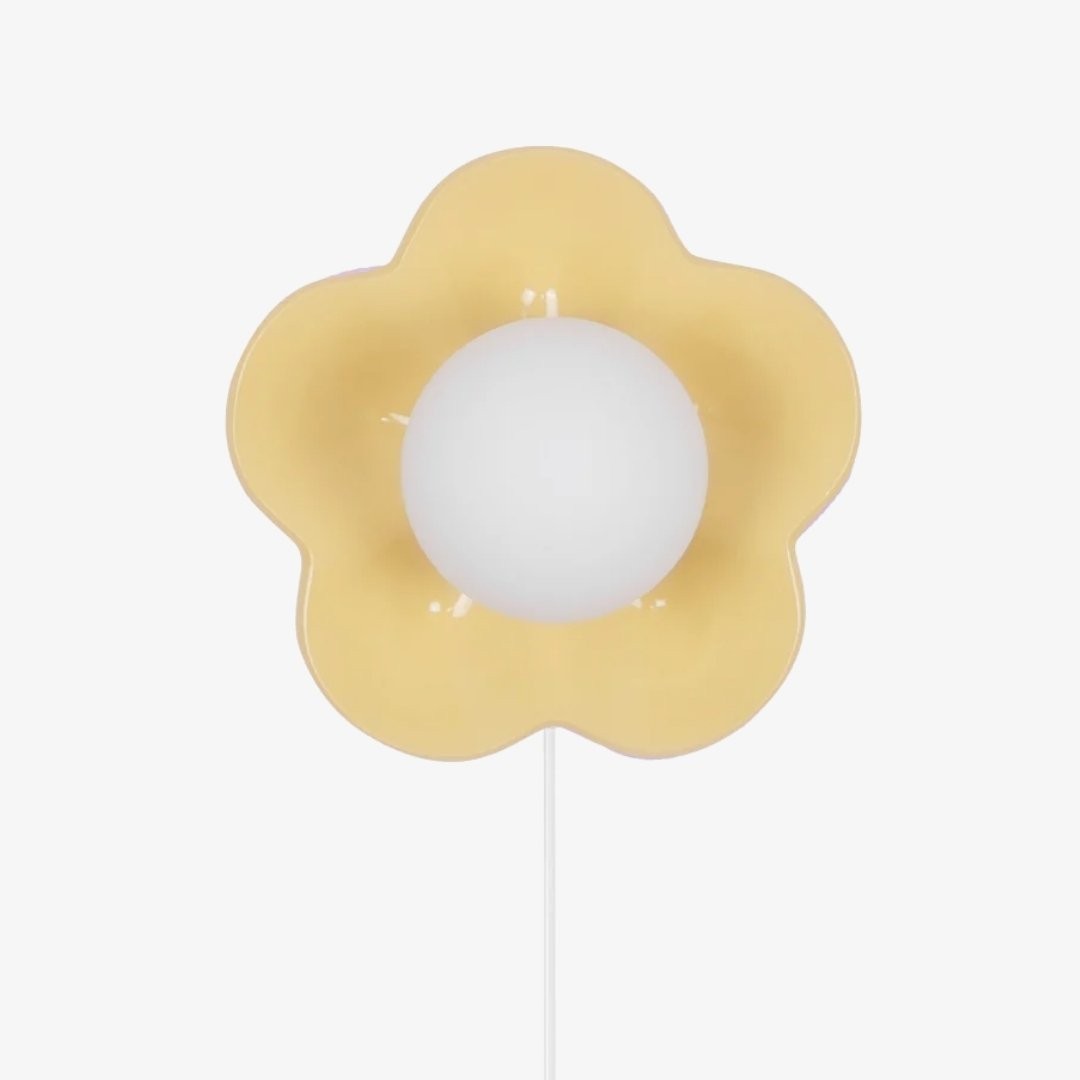 Florixa Blooming Flower Wall Sconce - Plug-in and Hardwired Lamp for Bedroom Decor T505