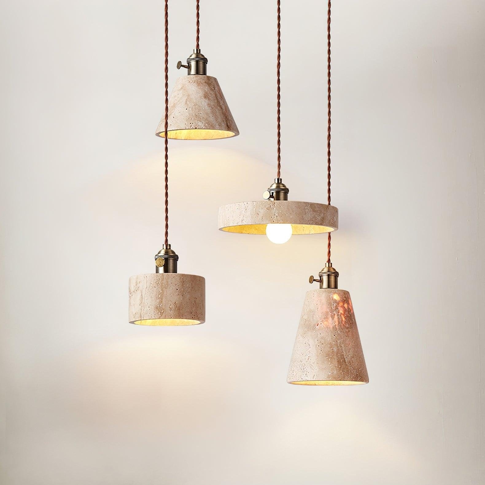 Alagusmo Minimalist Travertine Pendant Light D892