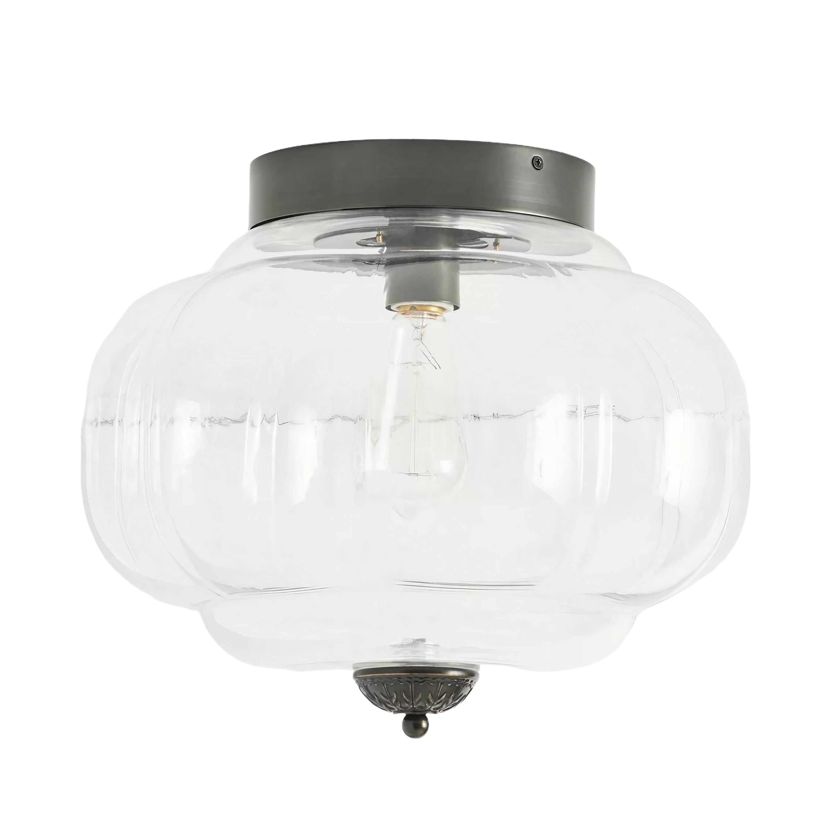 Eloise Retro Milk Glass Semi Flush Mount Ceiling Light G55