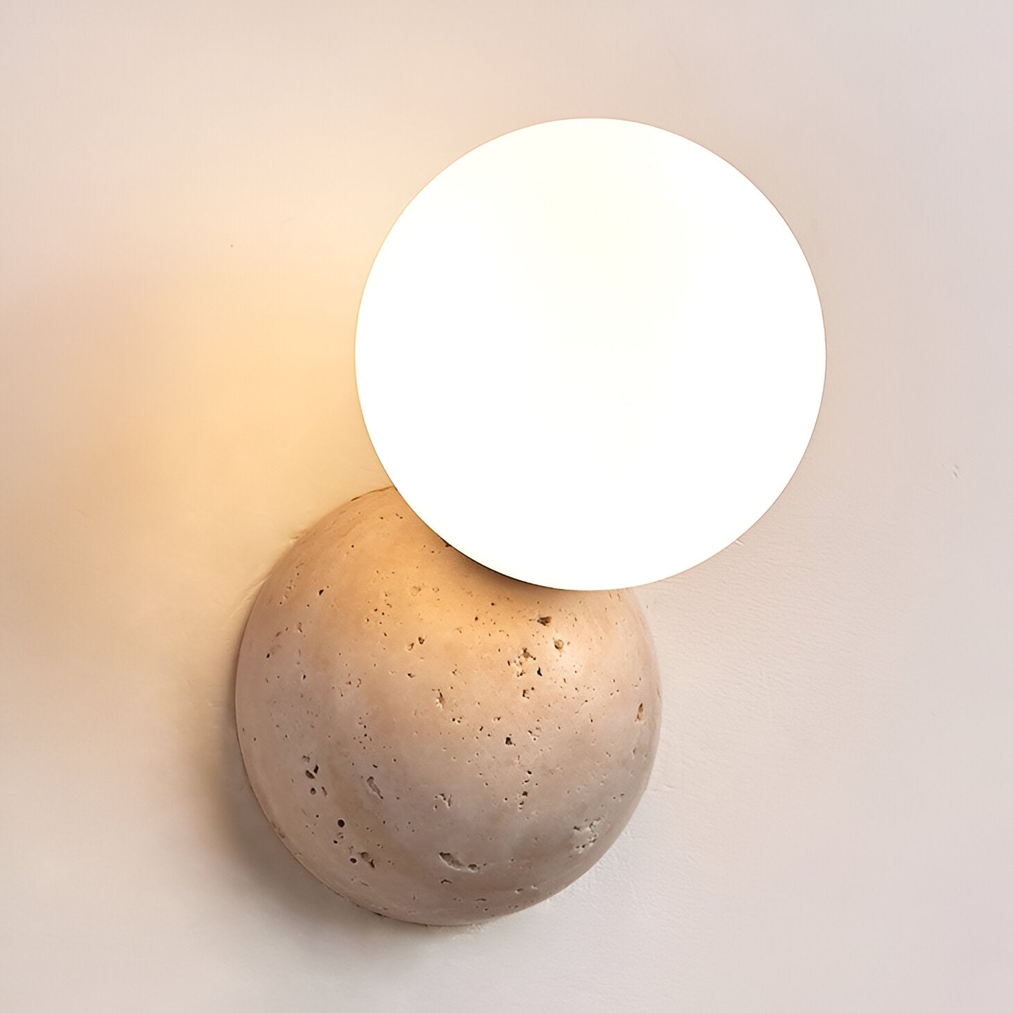 Travertine Round Glass Wall Fixture D939