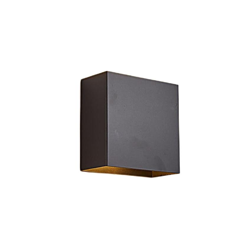Svart kub LED-vägglampa med finish