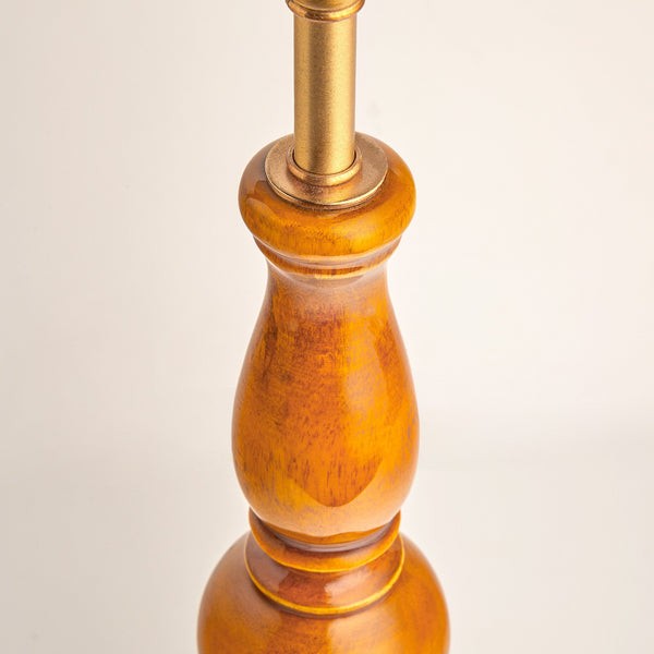 Grainora Table Lamp with Wooden Grain Base - Fabric Lampshade for Living Rooms T568
