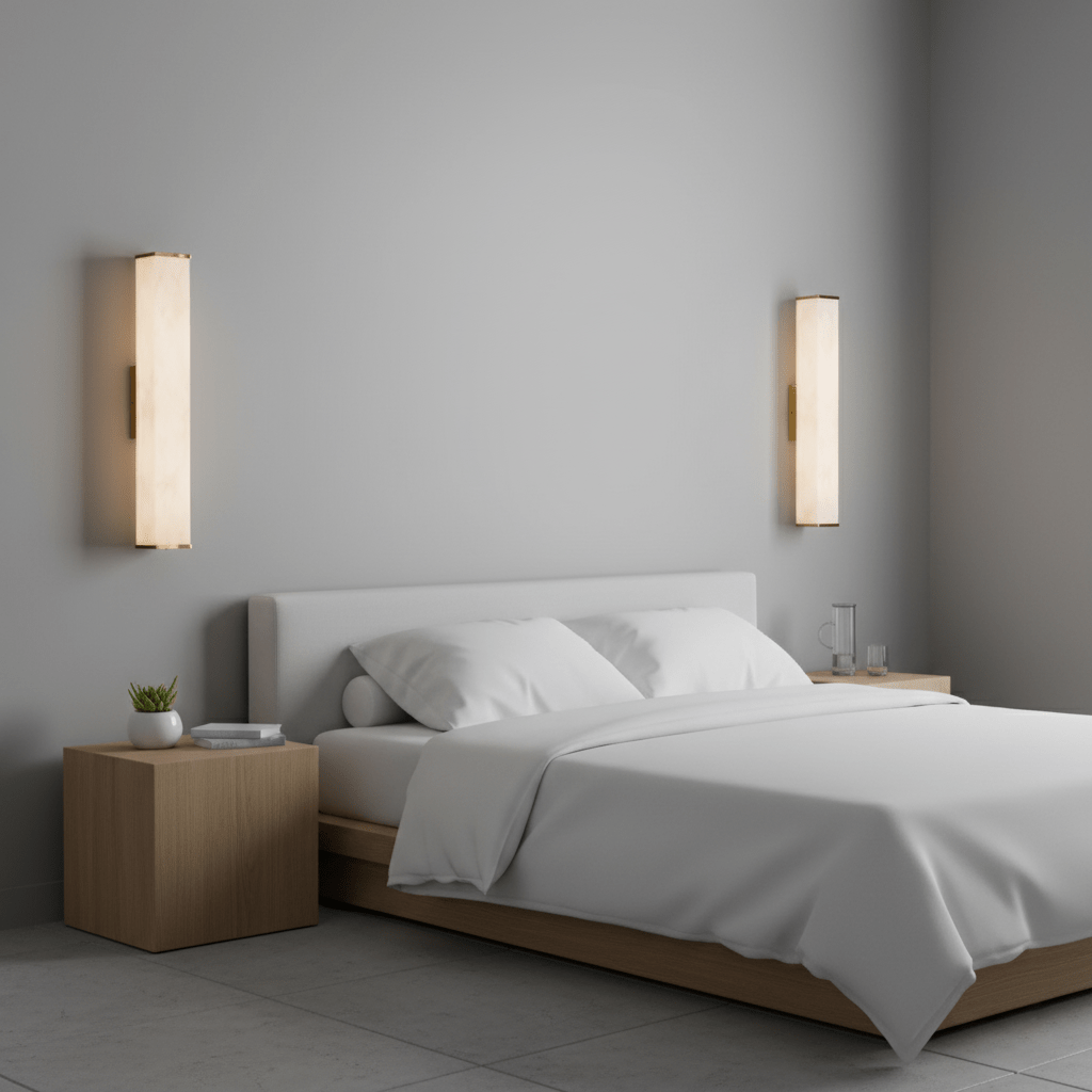 Cuboid Alabaster Wall Light D398