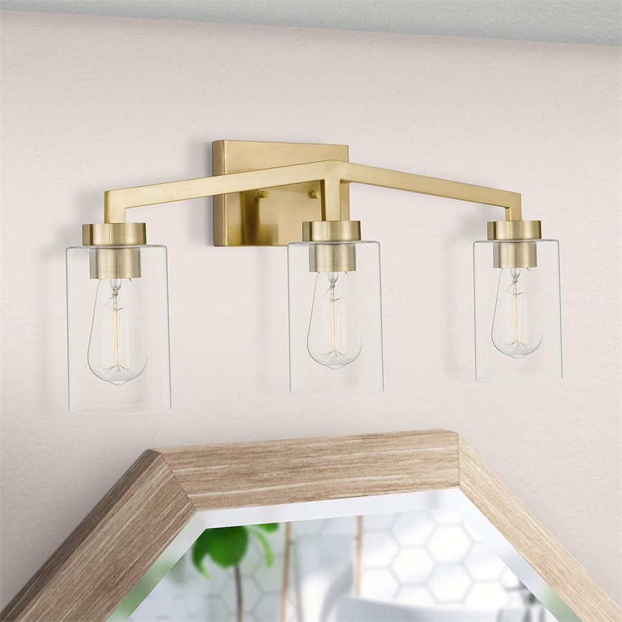 Industrial Cylindrical Brass Wall Lamp For Bathroom S114