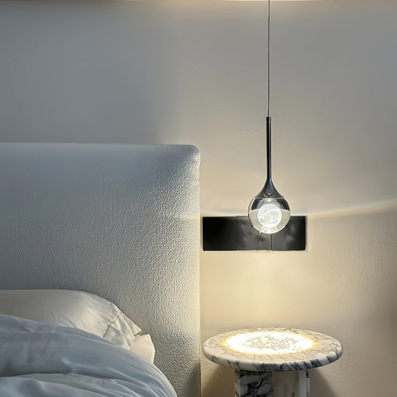 Moon Round Clear Glass Pendant Light S182
