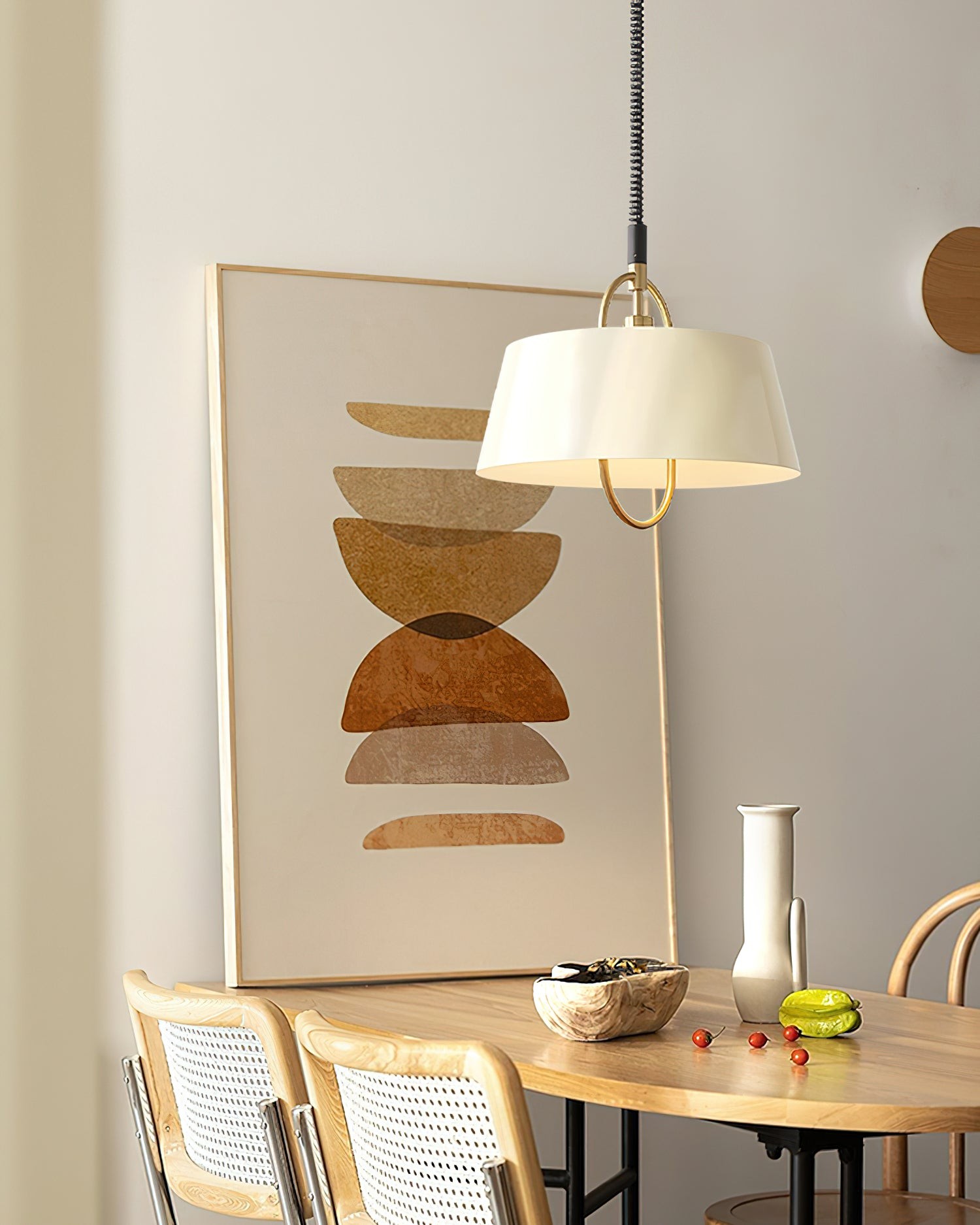 Retro Classic Drum Shaped Retractable Metal Pendant Lamp M409