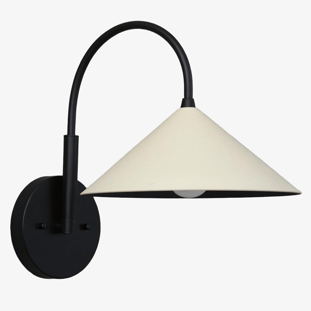 Curva Metal Vintage Wall Sconce - Elegant Cone Shade for Bedrooms T394