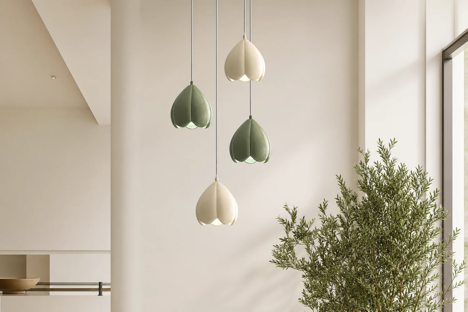 Lampa wisząca M475 z pąkami kwiatowymi, stylizowana na styl życia