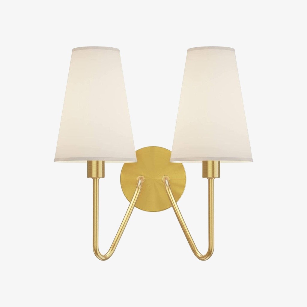 Arcuma Vintage Inspired Metal Wall Sconce - Handcrafted Fabric Shade for Bedroom T500