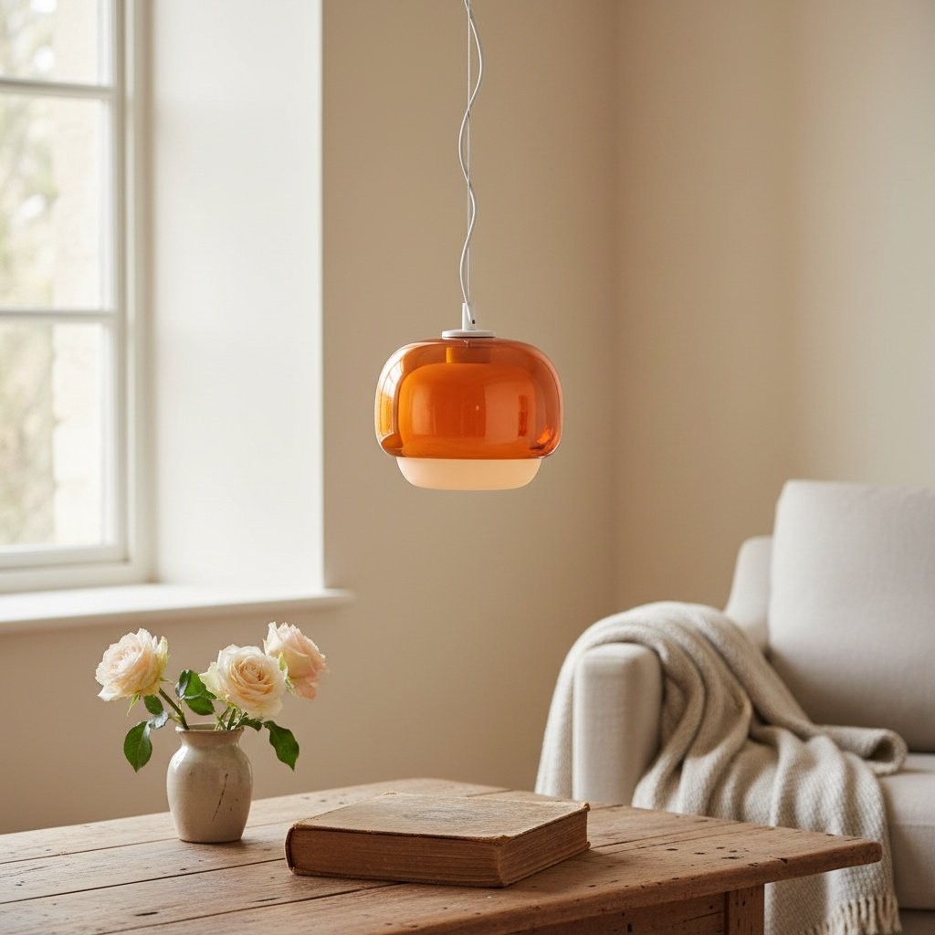 Clinco Modern Mushroom Pendant Light - Colored Glass Hanging Light T418