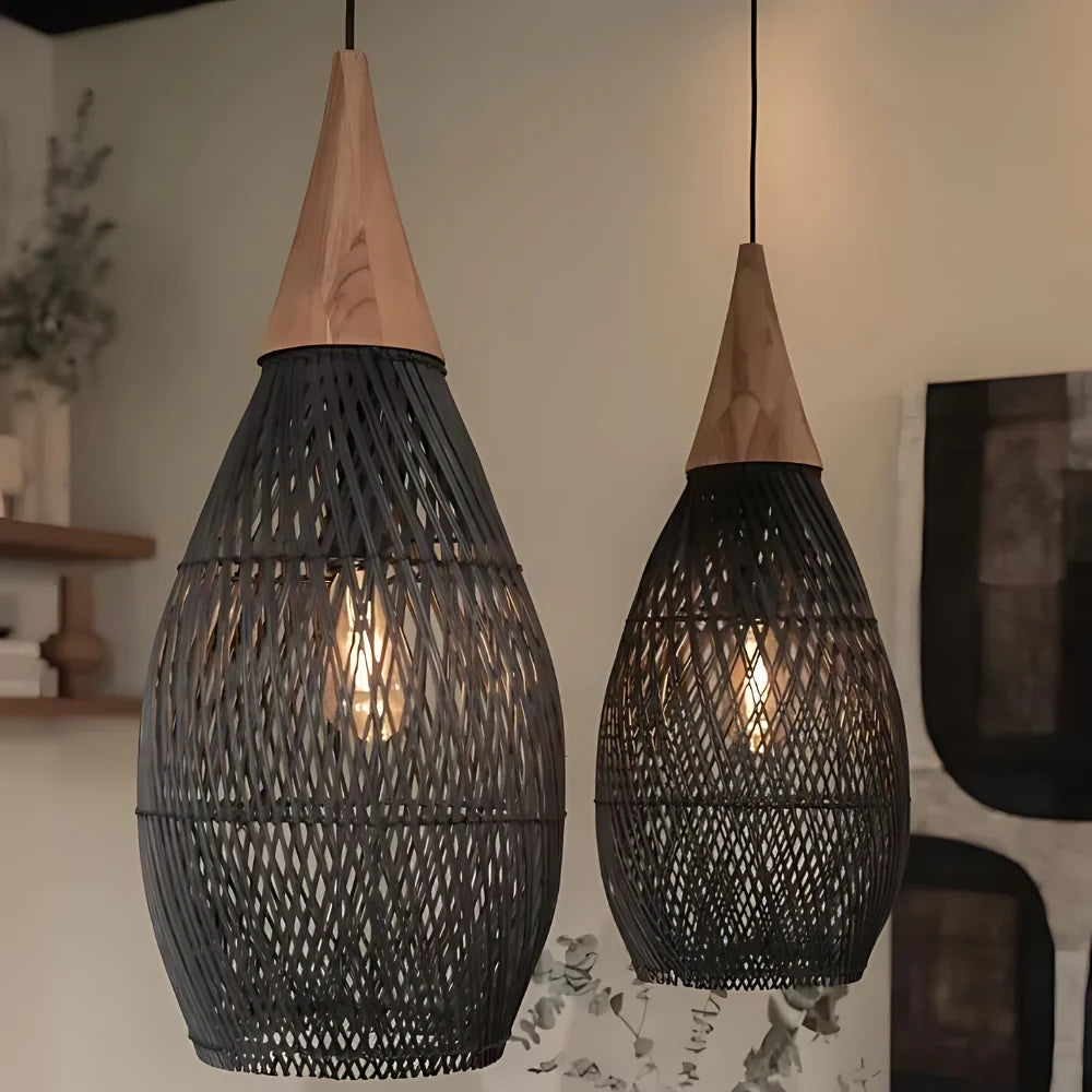 Handmade Rattan Tapestry Pendant Light D839