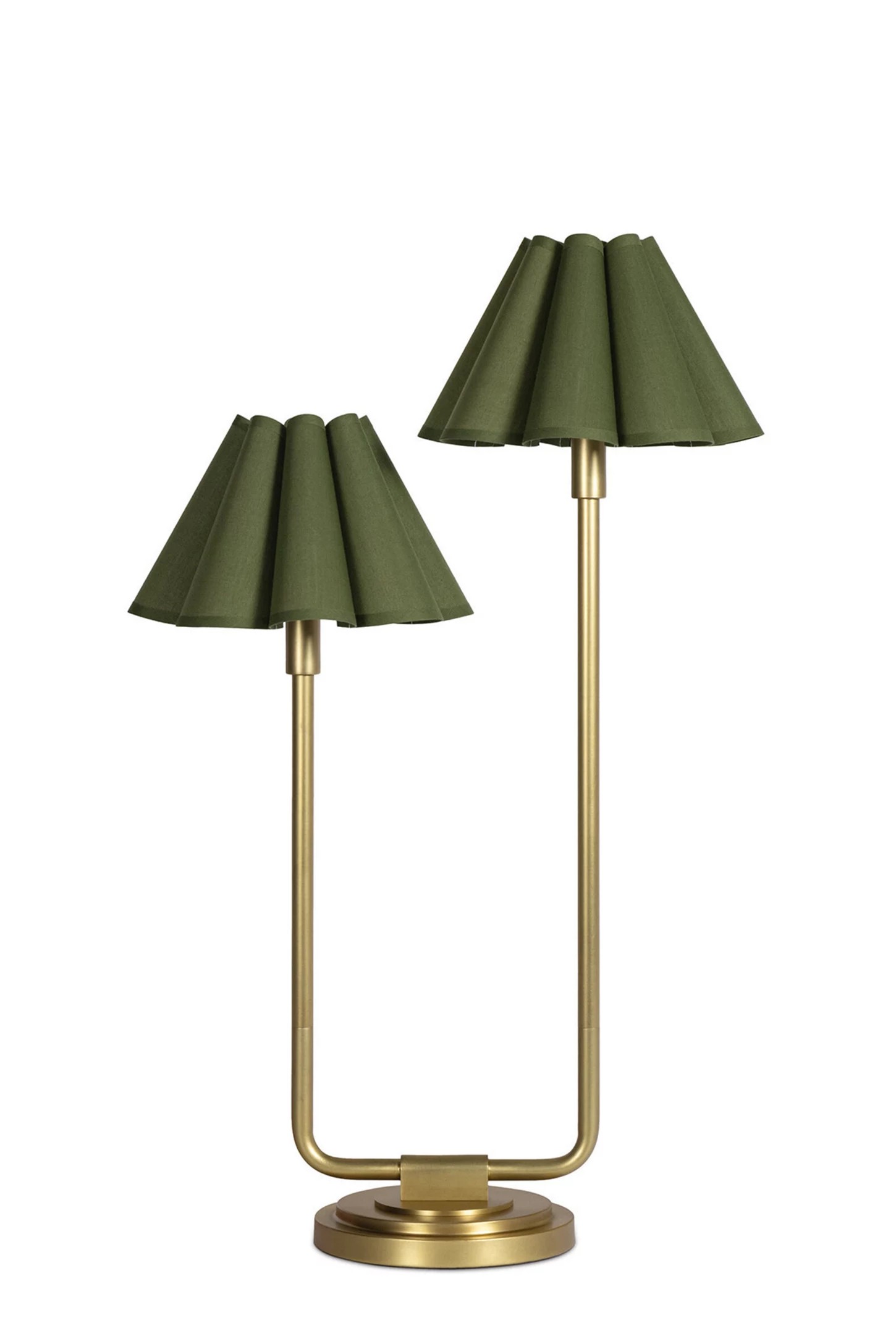 Lámpara de mesa Capirise verde de doble cabezal