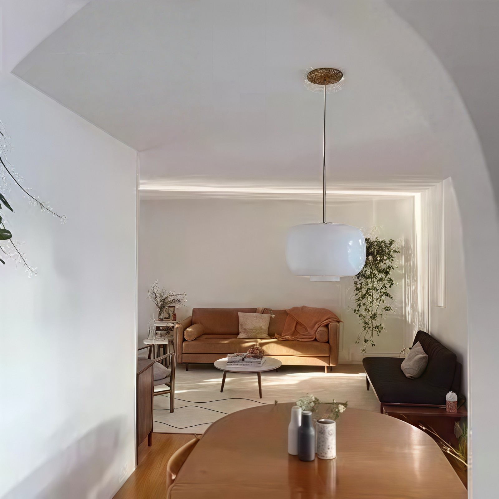 Lumivelle Pebble Pendant Light - Adjustable Glass Shade - Modern Lighting T243