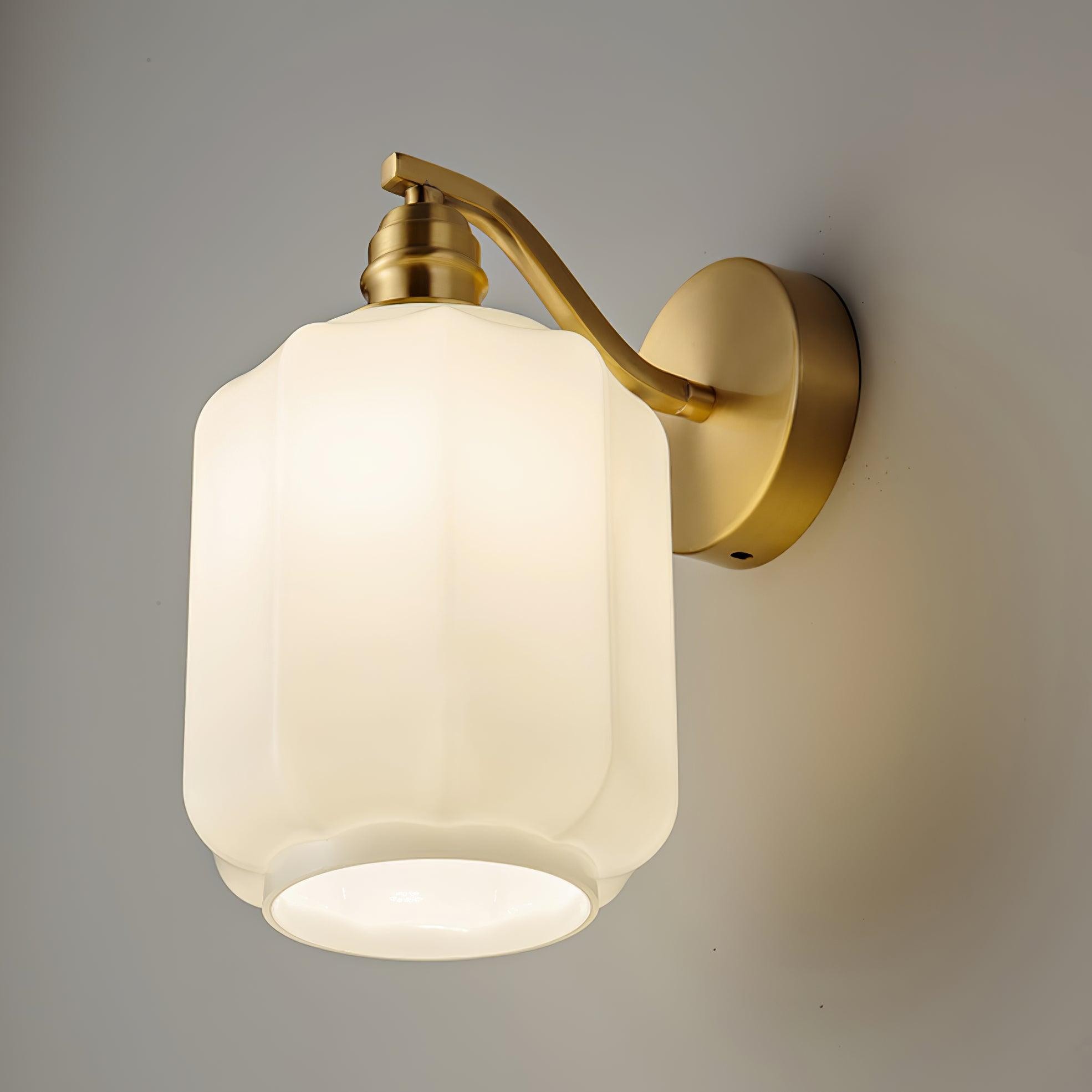 Retro Brass and Glass Wall Lamp M253