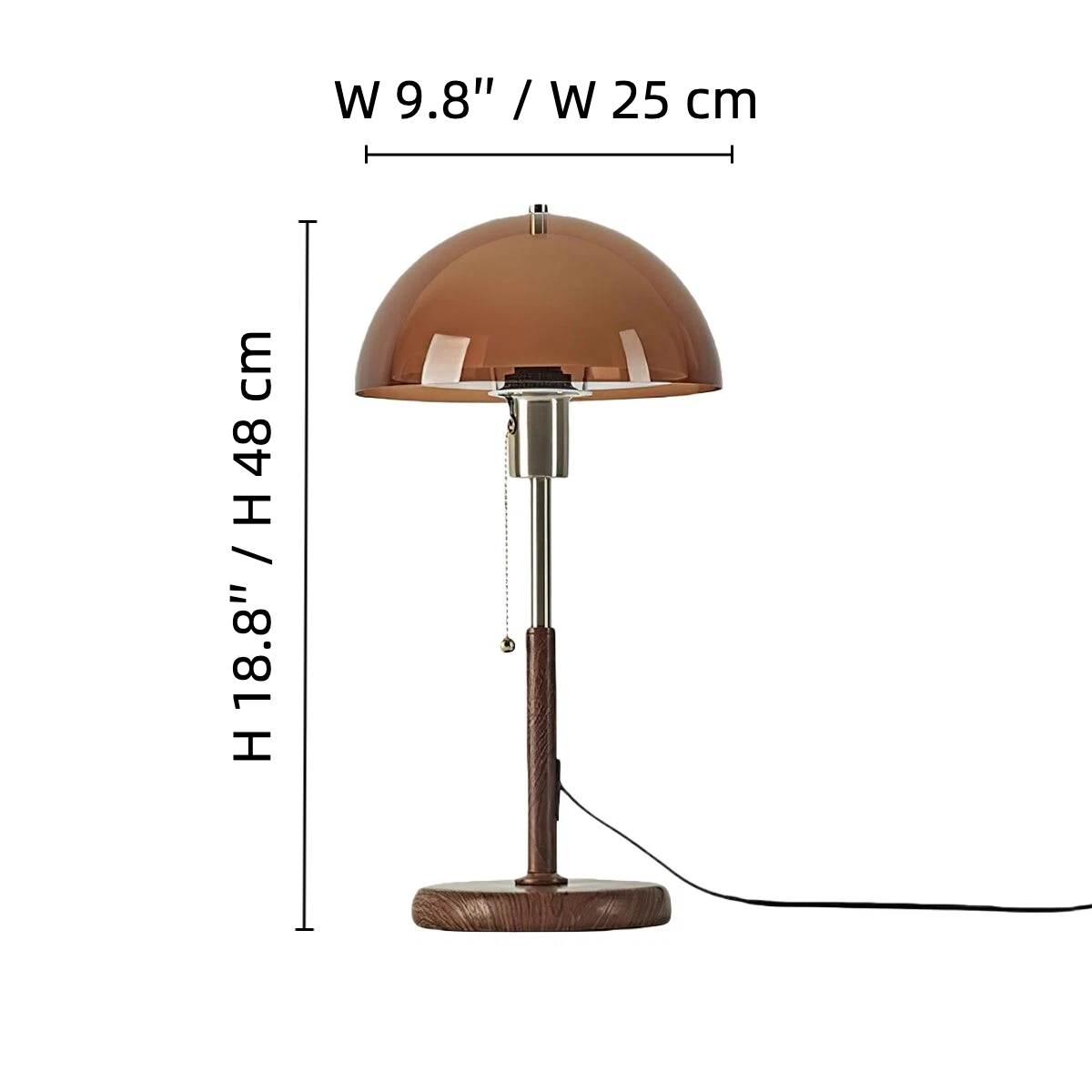 Wymiary lampy stołowej Afterglow: szer. 9,8 cala na 18,8 cala