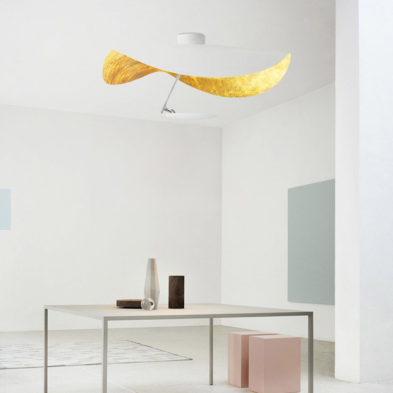 Modern Foil Curved Metal LED Pendant / Ceiling light for Bedroom