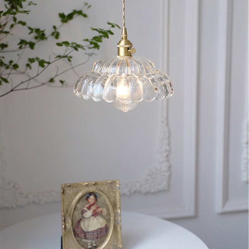 Nordic Vintage Petal Glass Pendant Light S174
