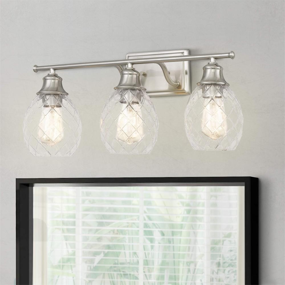 Modern Farmhouse Brushed Nickel Glass Wall Light S116