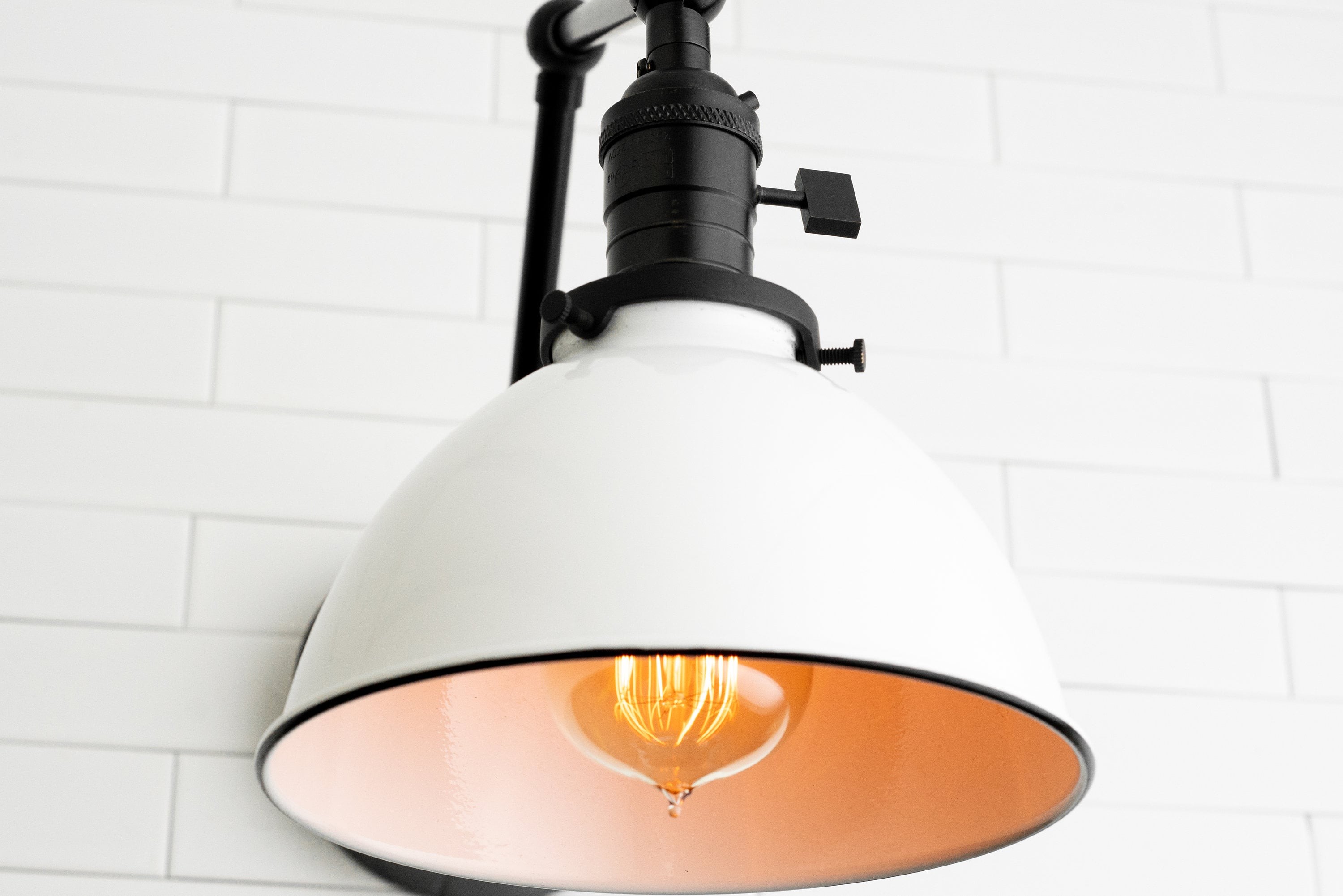 Conique Metal Vintage Industrial Swing Arm Wall Lamp - Adjustable Dome Shade for Study T313