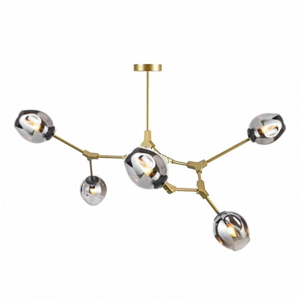 Asymmetrical Articulated Globe Branching Bubble Chandelier
