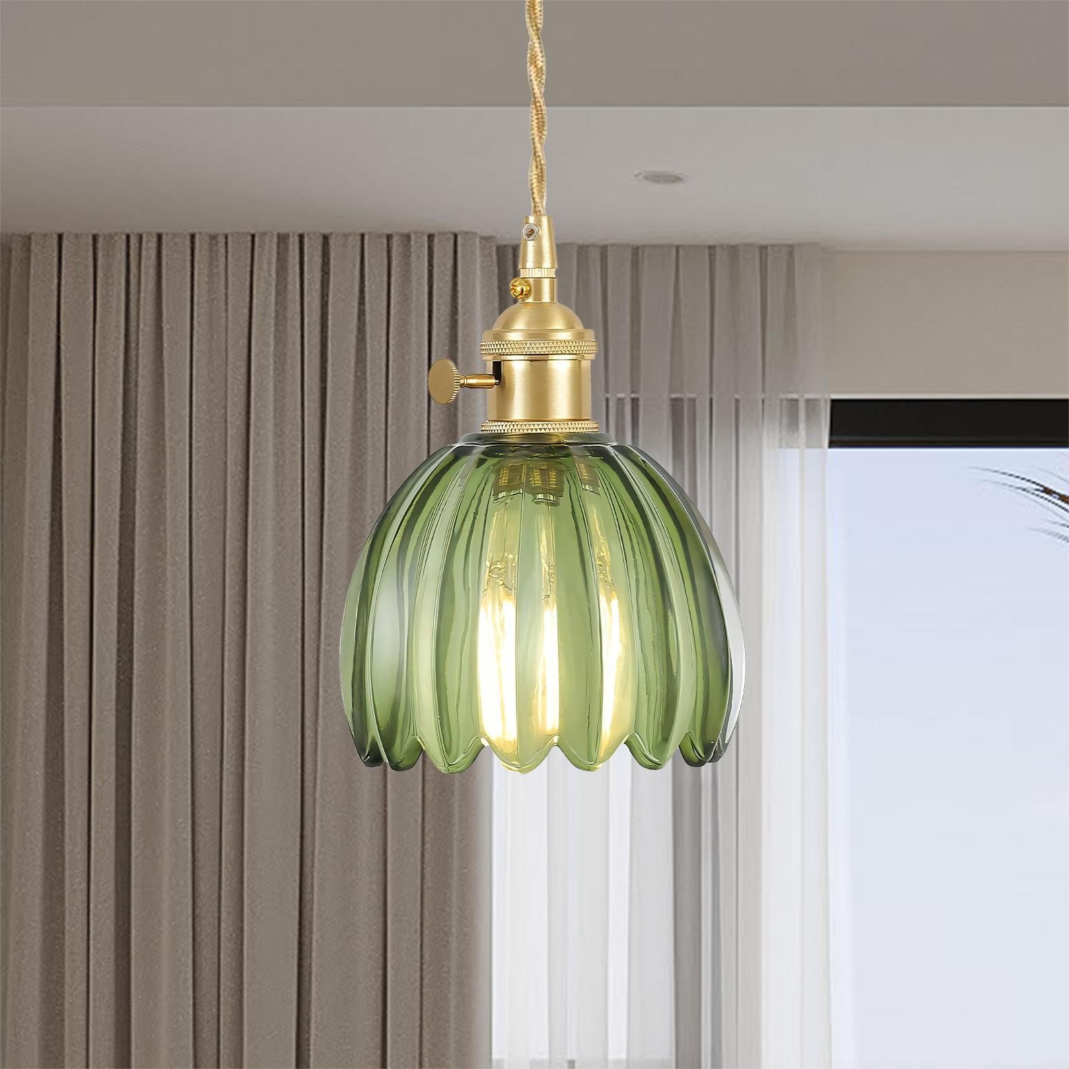 Japanese Retro Glass Flower Pendant Light S28