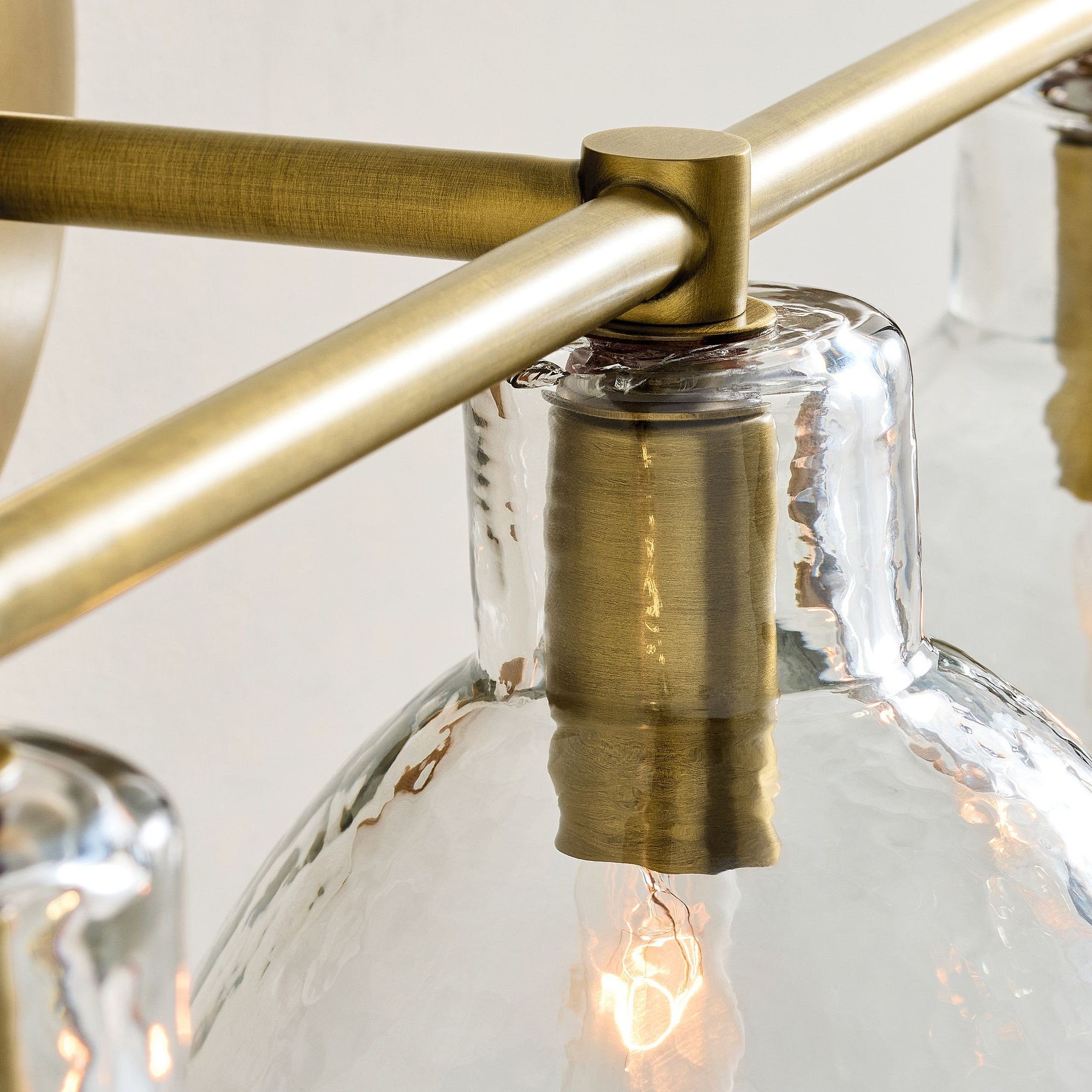 Glavira Recycled Glass Double Sconce - Indoor Brass Wall Lighting T049