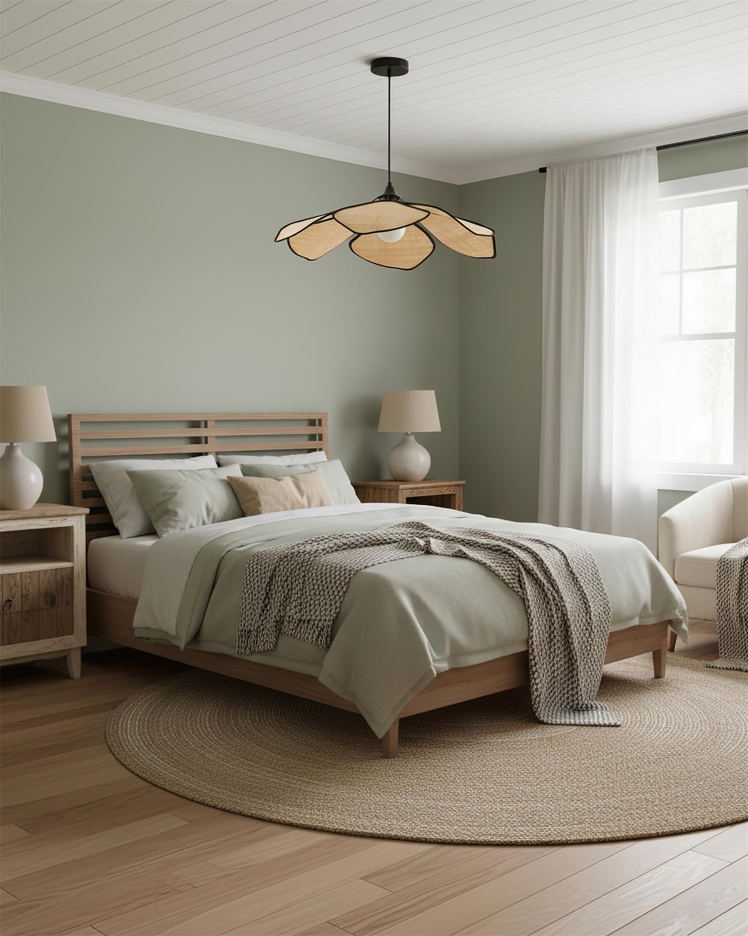 Raffia Petal Pendant Lamp D251