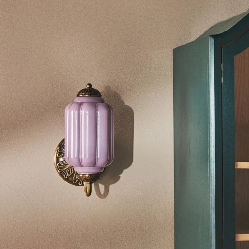 Vintage Glass Candlestick Shaped Wall Lamp M03