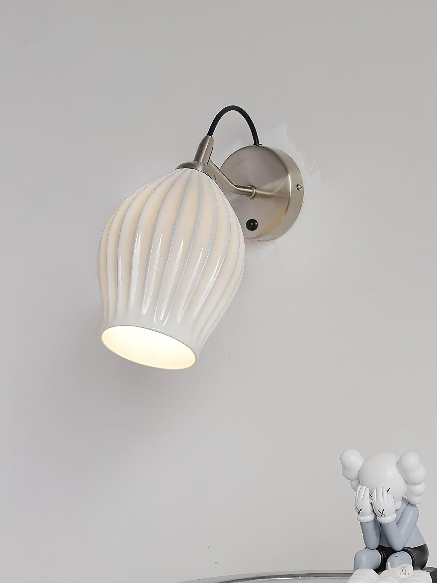 Cream Style Ceramic Ribbed Wall lamp M79