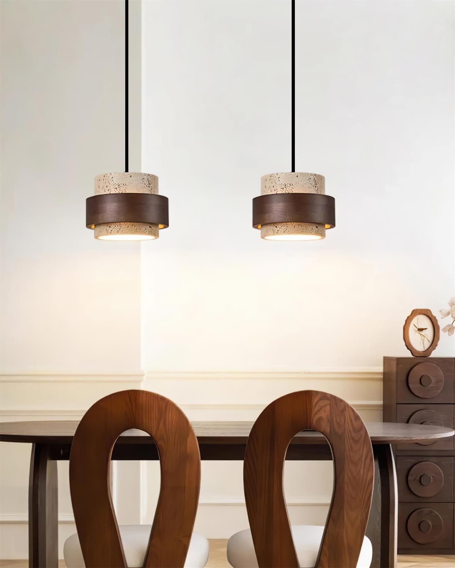 Cole Travertine Plug In Pendant Lamp D56