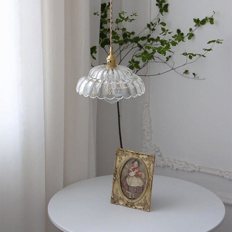 Nordic Vintage Petal Glass Pendant Light S174