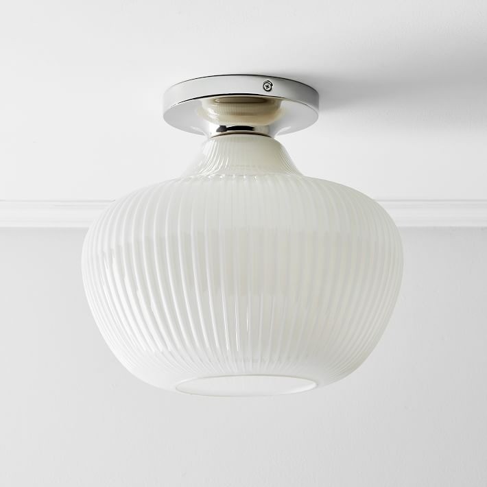 Rivrona Glass Flush Mount Ceiling Light - Modern Champagne Globe Design T107