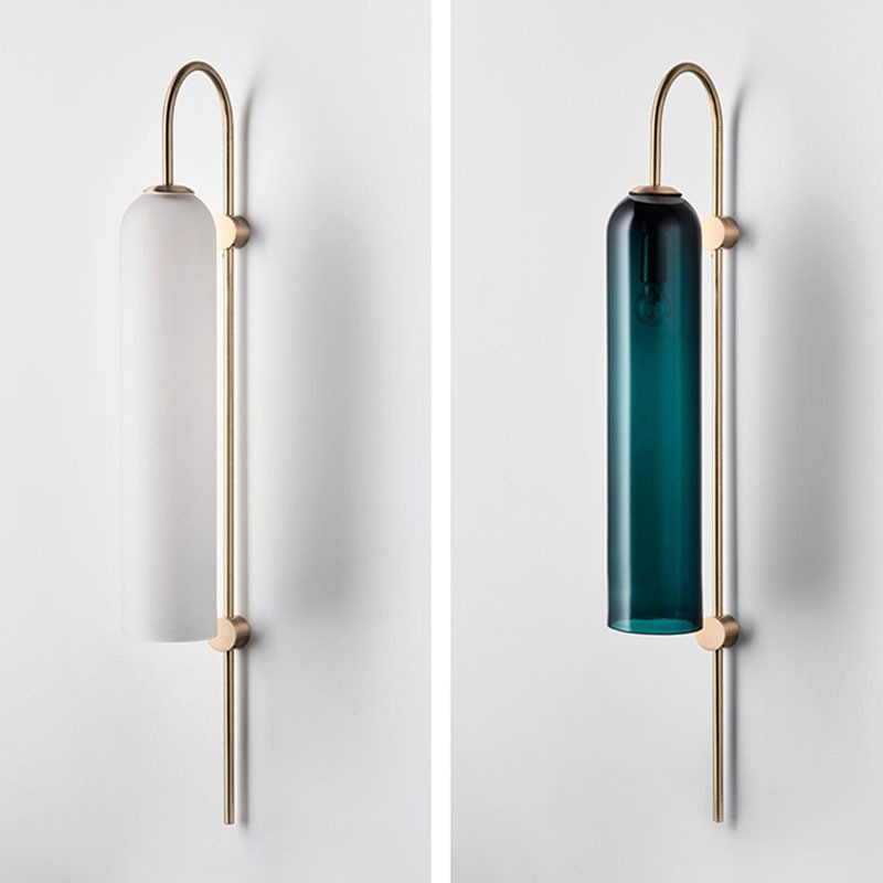 Glass Float Glide Cylindrical Wall Lamp for Bedroom