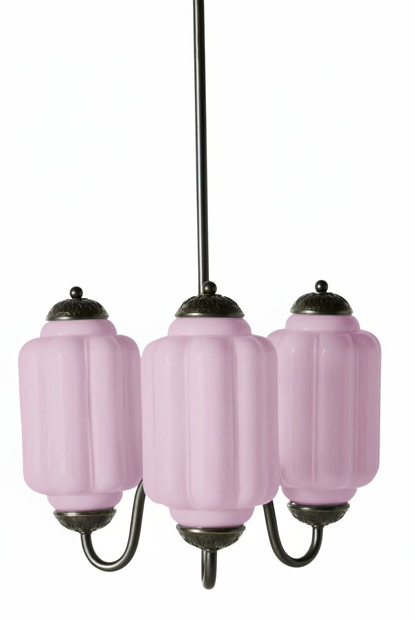 Eloise Vintage Glass Chandelier - Milk Glass Home Accent T289
